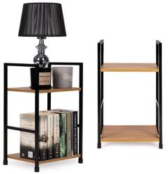 ModernHome Loft stílusú MDF könyvespolc 2 polccal, fém vázzal, 48, 5 cm (CWJ302448 WILD OAK)