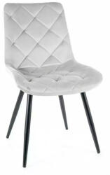 SIGNAL MEBLE Ralph Velvet Luxus Étkezőszék Bársony Világosszürke Rombusz Steppelt