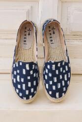 Manebi Manebi, Selyem sspadrilles, Fehér, Tengerészkék, 37 (H48D0000000-NAVY-BLUE-POIS-37)