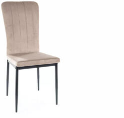 SIGNAL MEBLE Vigo Elegance Bársony Étkezőszék Sötétbézs Fekete Vázzal