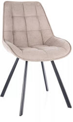 SIGNAL MEBLE Corso Vardo Kárpitozott Étkezőszék Bézs Szövet Fekete Fém Vázzal