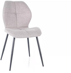 SIGNAL MEBLE Frank Nea Szürke Kárpitozott Étkezőszék Fekete Fém Lábakkal