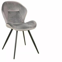 SIGNAL MEBLE Ginger Velvet Bársony Étkezőszék Szürke Fekete Vázzal