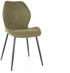SIGNAL MEBLE Mike Nea Étkezőszék Zöld Szövet Fekete Fém Vázzal