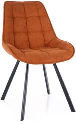 SIGNAL MEBLE Corso Vardo Étkezőszék Fahéjbarna Kárpittal Fekete Fém Vázzal