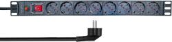 Loiglink Logilink Rack PDU 8 pólusú német aljzat, túlterhelésvédelemmel és kapcsolóval