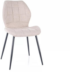 SIGNAL MEBLE Jake Nea Modern Étkezőszék Bézs Szövet Fekete Fém Vázzal