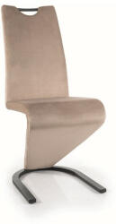 SIGNAL MEBLE H-090 Velvet Modern Bársony Étkezőszék Sötétbézs Hullámos