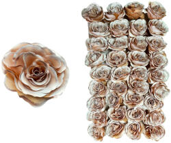 DekorPlaza Élethű Festett Rózsabimbó Hamvas Barna 36db/tálca 8cm TAL5