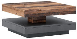 Signal Cotto Vintage Forgatható Dohányzóasztal Laminált Ófa-Sötétszürke