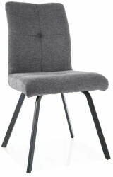 SIGNAL MEBLE Swing Brego Étkezőszék Sötétszürke Szövet Fekete Fém Vázzal