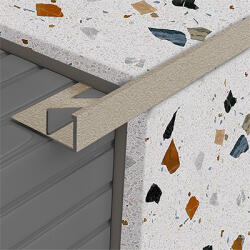  Alumínium szögletes élvédő profil (10 mm) kőhatású homok- 270 cm (451202743)