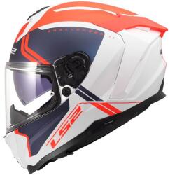 LS2 Cască integrală pentru motocicletă LS2 FF817 Challenger II Titan, alb mat-albastru-roșu (LS168170602-MASTER)