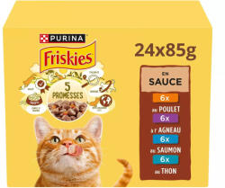 Friskies szószos nedves macskaeledel csirke&bárány&lazac&tonhal 24x85g