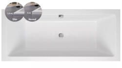 M-Acryl Sabina Slim fehér színű egyenes akril kád vékony peremmel 160x75 kádlábbal és peremrögzítővel (12386)