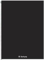 Fortuna Spirálfüzet kockás FORTUNA Monocolor A/4 70 lapos fekete (01.08674) - tonerpiac