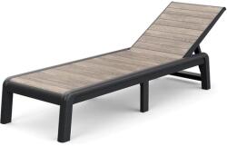 Keter PORTO MŰANYAG KERTI NAPOZÓÁGY(párna nélkül) - kőrisfa/cappucino