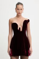 Bardot bársony ruha - burgundia L