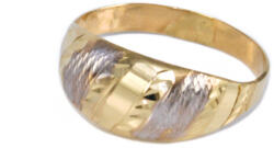 Ékszershop Bicolor vésett és matt arany gyűrű (1332576)