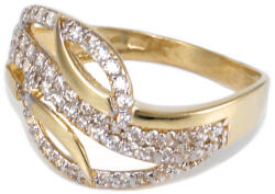 Ékszershop Hullámos köves áttört arany gyűrű (1333775)