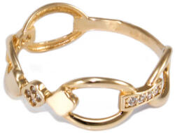 Ékszershop Ovális mintás köves arany gyűrű (1326449)