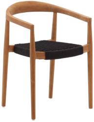 Kave Home Teak kerti szék Kave Home Ydalia sötét szövésű ülőfelülettel (LF-J0600075JJ01)