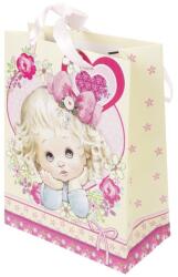  Kislány mintás papírtasak - 23 x 18 cm (04478)