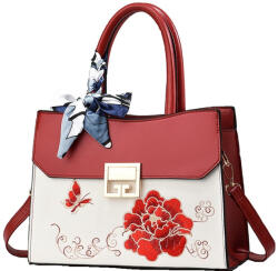 Dollcini Hímzett Női Kézitáska - Elegáns Alkalmi Táska - Piros (547123)
