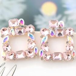 HARAHU Kristály Fülbevaló - Halványrózsaszín KP39522