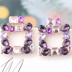 HARAHU Kristály Fülbevaló - Lila KP39526