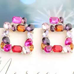 HARAHU Fülbevaló Kristály - Sötétrózsaszín KP39529