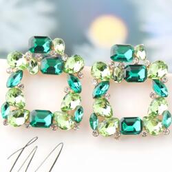 HARAHU Kristály Fülbevaló - Zöld KP39523