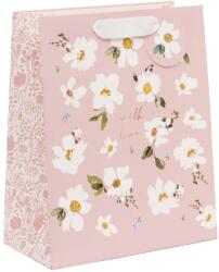 BSB ajándéktasak (31, 5x26x13, 5 cm) rózsaszín, apró fehér virágos (6) (GLS2513)