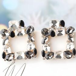 HARAHU Kristály Fülbevaló - Fekete KP39525