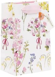 BSB ajándéktasak (14x14x6 cm) halvány rózsaszín, mezei virágos (6) (GRS2512)