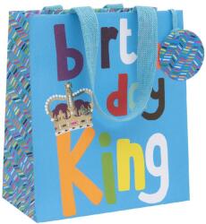 BSB ajándéktasak (20x22, 5x10 cm) királykék, Birthday King (6) (GMPS151)