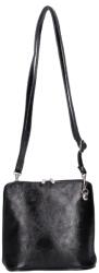  Olasz bőr 5128 fekete fényes női oldaltáska