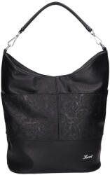 Karen rostbőr táska D 207 fekete virág