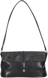 Karen 020 fekete virág rostbőr táska