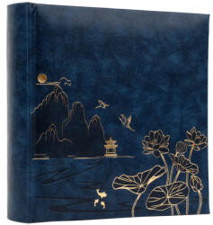 Gedeon Fotóalbum 22x22 cm Könyvkötésű 200 Darab 10x15 cm-es Fotóhoz Lotus Kék (AAE728)