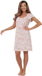 Italian Fashion Cămașă de noapte dama ITALIAN FASHION PERLA mânecă scurtă print salmon: XL (AAF-KKN-PERL-K-DL XL)