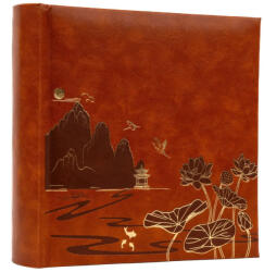 Gedeon Fotóalbum 22x22 cm Könyvkötésű 200 Darab 10x15 cm-es Fotóhoz Lotus Barna (AAE730)