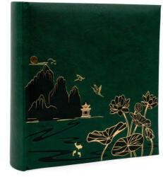 Gedeon Fotóalbum 22x22 cm Könyvkötésű 200 Darab 10x15 cm-es Fotóhoz Lotus Zöld (AAE729)