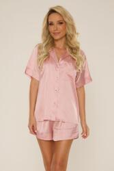 De Lafense Cordelia női szaténpizsama, világos rózsaszín, L