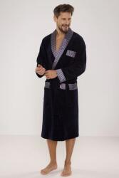 De Lafense Bonjour férfi velúr fürdőköpeny, hosszú, kék, XL