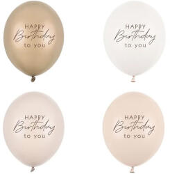 PartyDeco S. r. o Lufi, Happy Birthday to you, bézs mix, 5 db/cs