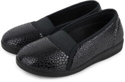 Vlnka Női széles balerina elasztikus fejpánttal, fekete felnőtt cipő méret 41