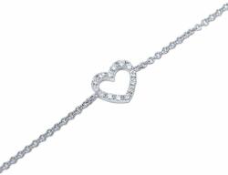 White & Black Cuore szív gyémánt karlánc - 14K fehérarany (AU14388)