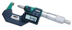 INSIZE Micrometru digital INSIZE 0-25 mm pentru masurarea inaltimii ondulatiei, varf orizontal, tip D (3566-25DA)