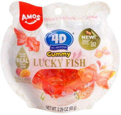 Amos Sweets 4D Gummy szerencsehozó aranyhal formájú gumicukor 65g - delfinbuvar